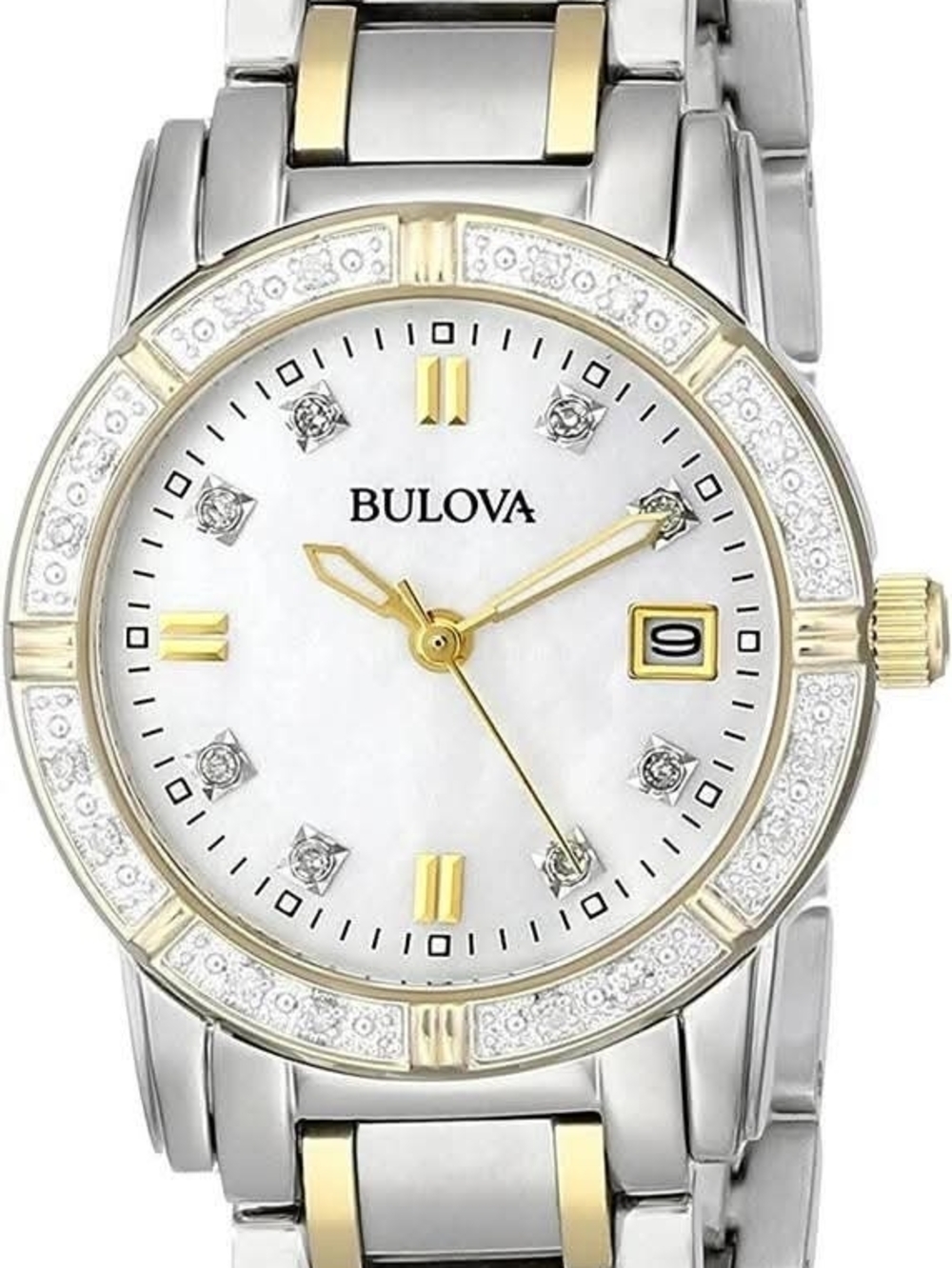 Bulova Two-Tone Silver and Gold Women's Diamond Watch